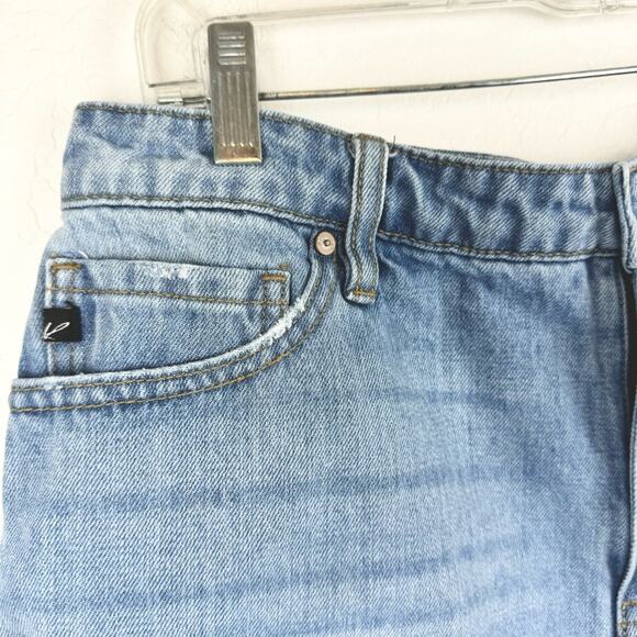 KanCan High Rise Medium Wash Frayed Distressed Shorts Light Wash Size 11/29 - Picture 8 of 13